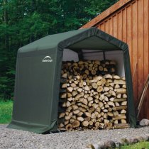 Wyck Woven Polyethylene 8x8 Garden Storage Shed In Green