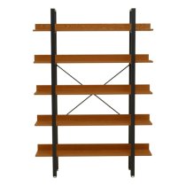 Loxton Wooden 5 Tiered Shelving Unit In Red Pomelo