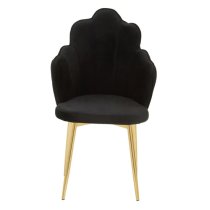 Tania Black Velvet Dining Chairs With Gold Legs In A Pair