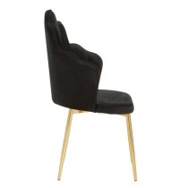 Tania Black Velvet Dining Chairs With Gold Legs In A Pair