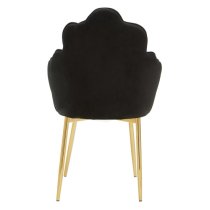 Tania Black Velvet Dining Chairs With Gold Legs In A Pair