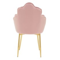 Tania Pink Velvet Dining Chairs With Gold Legs In A Pair