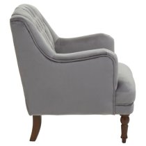 Lillie Velvet Upholstered Armchair In Grey