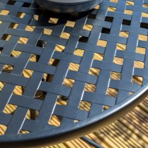 Hunstanton Metal Lattice Design Garden Bistro Set In Matt Black