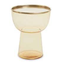 Martina Round Glass Side Table In Gold