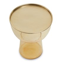 Martina Round Glass Side Table In Gold