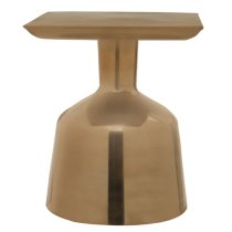 Paso Square Metal Side Table In Gold