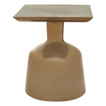 Paso Square Metal Side Table In Gold