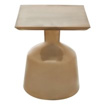 Paso Square Metal Side Table In Gold