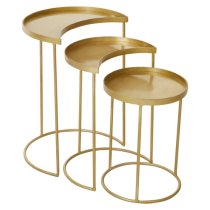 Saur Metal Nest Of 3 Tables In Gold