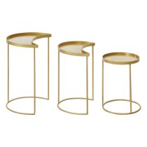 Saur Metal Nest Of 3 Tables In Gold