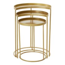 Saur Metal Nest Of 3 Tables In Gold