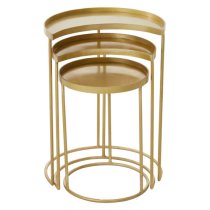 Saur Metal Nest Of 3 Tables In Gold