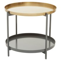 Koura Metal Coffee Table In Gold And Grey