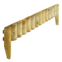 Bort 6 Inch Set Of 2 Wooden 1.0m Border Fence In Natural Timber