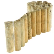 Bort 12 Inch Set Of 2 Wooden 1.0m Border Roll In Natural Timber