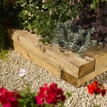 Bexa Set Of 2 Wooden 0.9m Sleepers Blocks In Natural Timber