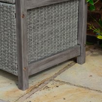 Auchinleck Outdoor Wooden Storage Seating Bench In Grey Wash