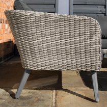 Holbeton Corner Sofa Set With Coffee Table In Grey Weave Effect