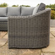 Baxton Corner Lounger Set In Grey Rattan Weave Effect