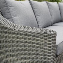 Baxton Corner Lounger Set In Grey Rattan Weave Effect