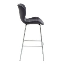 Warden Grey Velvet Bar Chairs With Silver Legs In A Pair