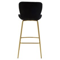 Warden Black Velvet Bar Chairs With Gold Legs In A Pair