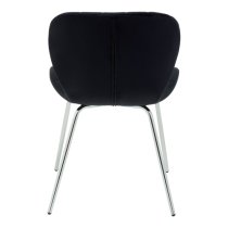 Warden Black Velvet Dining Chairs With Silver Legs In A Pair