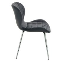 Warden Grey Velvet Dining Chairs With Silver Legs In A Pair