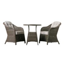 Ferax Outdoor 2 Seater Bistro Set In Natural Weave Rattan