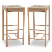 Bender Natural Wooden Bar Stools In A Pair