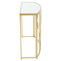 Farota Mirrored Glass Top Console Table With Gold Metal Base