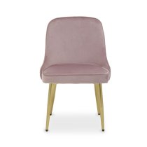 Demine Dusky Pink Velvet Dining Chairs In A Pair