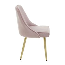 Demine Dusky Pink Velvet Dining Chairs In A Pair