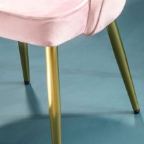 Demine Dusky Pink Velvet Dining Chairs In A Pair