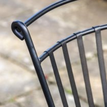 Penarth Outdoor Metal Dining Chair In Charcoal