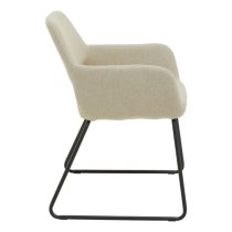 Porrima Natural Fabric Dining Chair With Black Metal Base