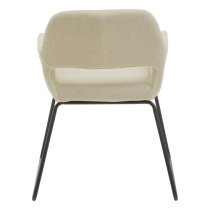 Porrima Natural Fabric Dining Chair With Black Metal Base