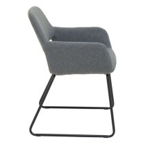 Porrima Grey Fabric Dining Chairs With Black Base In A Pair