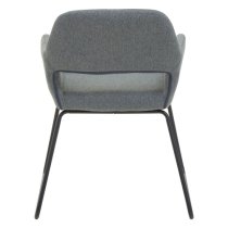 Porrima Grey Fabric Dining Chairs With Black Base In A Pair