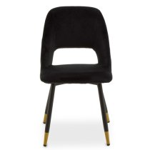 Warns Black Velvet Dining Chairs With Gold Foottips In A Pair