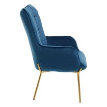 Porrima Velvet Upholstered Armchair In Blue