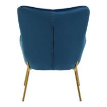 Porrima Velvet Upholstered Armchair In Blue