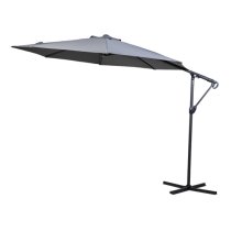 Titusville Cantilever Polyester Fabric Parasol In Grey