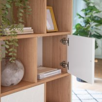 Helston Wooden Display Cabinet With 2 Doors In Oak And White