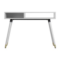 Helston Wooden Console Table With 2 Shelves In White