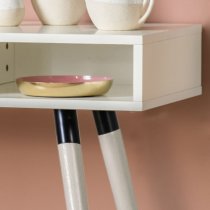 Helston Wooden Console Table With 2 Shelves In White