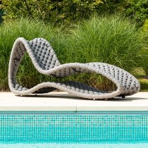 Crod Outdoor Olefin Rope Surf Sun Bed In Light Grey