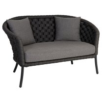 Crod 2 Seater Sofa Set With Roble Coffee Table In Dark Grey