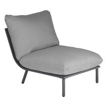 Beox Outdoor Lounger Set With Roble Coffee Table In Grey